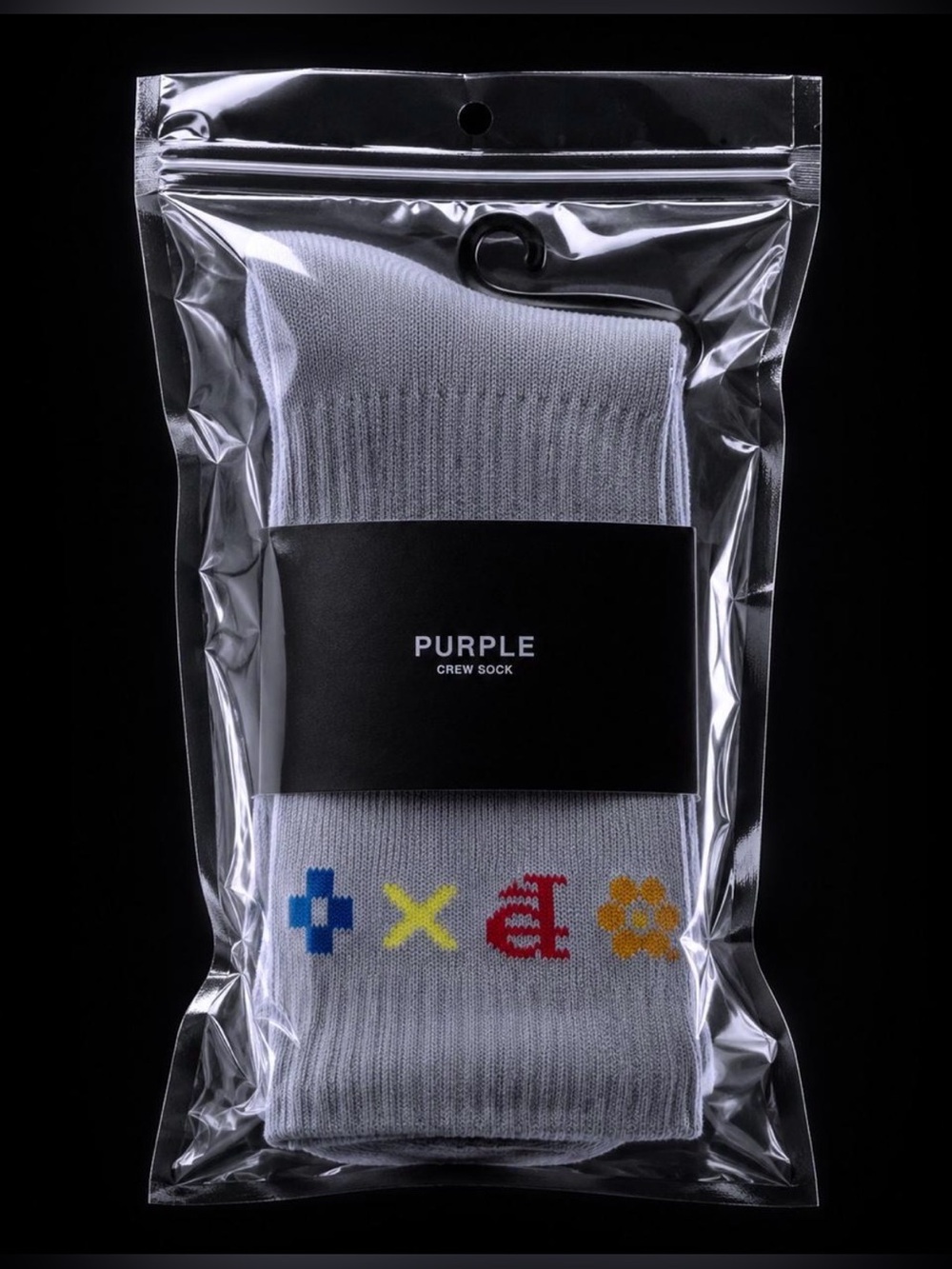 Purple Brand Crew Socks - One Size Fits Most - NWT - Picture 3 of 3